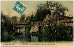 28 CHATEEAUNEUF-en-THYMERAIS - Une Vue Sur Les Fossés   (Recto/Verso) - Châteauneuf