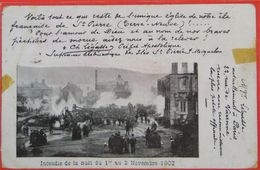 1902 Incendie Et Ruines De L'église De St Pierre TB Animée édit Légasse Préfet Apostolique Voir Dos - Saint-Pierre E Miquelon