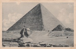 EGYPTE  CPA   LE CAIRE   PYRAMIDE  - LE SPHINX ET CHEOPS - Le Caire