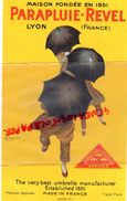 69- LYON - PUBLICITES PARAPLUIE REVEL - ILLUSTRATION CAPPIELLO 1922 -IMPRIMEUR DEVAMBEZ PARIS - Werbung