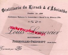 70- FOUGEROLLES PREDURUPT- RARE BUVARD DISTILLERIE DE KIRSCH ET ABSINTHE -LOUIS LEMERCIER - DAVAL ET A. ETIENNE FILS - D