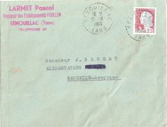 4137 SENOUILLAC Tarn Lettre Decaris 25c Yv 1263 Ob 18 11 1960 Recette Distribution Lautier B7 - Handstempel