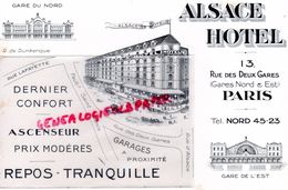 75- PARIS- RARE BUVARD ALSACE HOTEL -13 RUE DES DEUX GARES ( GARE NORD EST)- FG SAINT DENIS-RUE D' ALSACE- RUE LAFAYETTE - H