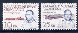 GREENLAND 1990 Personalities: Frederik And Augo Lynge MNH / **.  Michel 209-10 - Nuovi