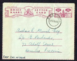 1948  Inland Letter Card  Afrikans First   FDC - Lettres & Documents