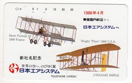 TELECARTE JAPON AVIONS Henri FARMAN Et WRIGHT - Avions