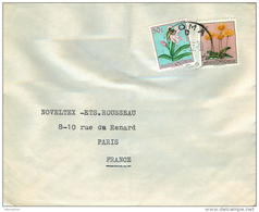 1957  Lettre  De Paulis  Pour La France  Fleurs 0,50F, 7F - Covers & Documents