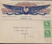 O) 1917 CUBA-CARIBE, SPANISH ANTILLES, JOSE MARTI - 1 C. GREEN, COVER TO UNITED STATES - Lettres & Documents