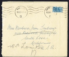 1945 Letter To USA  Women's Auxiliary Single SG 101  1945 Xmas Seal, Content Included - Cartas