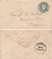 India  QV 1/2A  PS  Envelope 1900  CAWNPORE To LUCKNOW  Addressed  To  Rev Birkett  Peon NO 37  # 02318  D   Inde Indien - 1858-79 Compagnie Des Indes & Gouvernement De La Reine