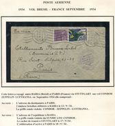 BRESIL LETTRE PAR CONDOR-ZEPPELIN-LUFTHANSA DEPART BAHIA 13-9-34 POUR LA FRANCE - Luchtpost