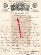 75- PARIS- AUBERVILLIERS-LETTRE MANUSCRITE SIGNEE E. BERTHIER-COMPAGNIE DES ENGRAIS CONTROLES- 112 RUE LA CHAPELLE-1882 - Agriculture