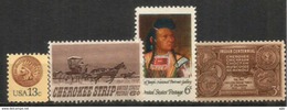 The Cherokee Strip (Kansas), Chief Joseph (Nez Percé), And Indian Tribes Of Oklahoma.  4 Mint ** Stamps - Unabhängigkeit USA