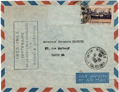 CTN52 - NOUVELLE CALEDONIE LETTRE DU 14/10/1953 TIMBRE ENLEVE - Covers & Documents