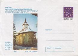 66080- SUCEAVA PROBOTA MONASTERY, ARCHITECTURE, COVER STATIONERY, 1998, ROMANIA - Abadías Y Monasterios