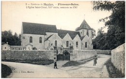 78 Environs De Meulan - FLINS-sur-SEINE - L'église Saint-Cloud    (Recto/Verso) - Flins Sur Seine