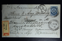 Russian Latvia : Uprated Stationary Registered Cover Mi Nr U 31 A 145*81 Mm Ohne Blitz   1903 Kurland Mitau Jelgava - Enteros Postales