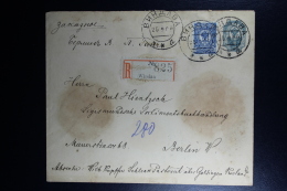 Russian Latvia : Registered Stationary Cover Uprated 1909 Kurland Windau Ventspils To Berlin Mi U 34 B - Ganzsachen