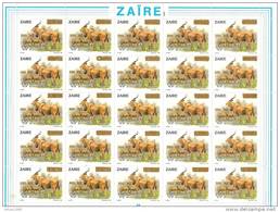 Zaire / Congo Kinshasa / RDC - NON EMIS / UNISSUED Surcharge 500NZ Sur COB 1454 Feuille Entière De 25 T. MNH / ** 1994 - Unused Stamps
