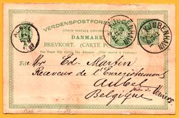 Entier Postal Postfrim 5 ORE - Danemark - AUBEL 1887 - KJUBENHAVM - Covers & Documents