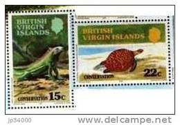 ILES VIERGES BRITANIQUE (british Virgin Islands) Reptile, Tortue Turtle(Yvert N° 355/6) Neuf Sans Charniere. MNH - Otros & Sin Clasificación