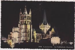 SUISSE,SWITZERLAND,SWISS,HELVETIA,SCHWEIZ ,SVIZZERA ,VAUD,LAUSANNE,LOSANNA,NUIT,CATHEDRALE,CARTE PHOTO JAEGER - Lausanne