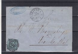 Allemagne - Tour Et Taxis - Lettre De 1857 - Oblit Frankfurt - Exp Vers Frankenthal - Valeur 95 € - Lettres & Documents