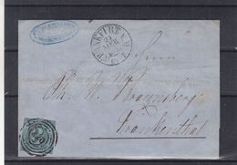 Allemagne - Tour Et Taxis - Lettre De 1857 - Oblit Frankfurt - Exp Vers Frankenthal - Valeur 95 € - Covers & Documents