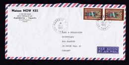 French Polynesia: Airmail Cover Papeete To Germany, 1973, 2 Stamps, Alcoholism, Alcohol Abuse, Health (minor Damage) - Briefe U. Dokumente