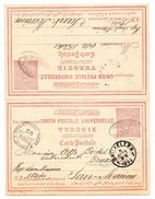 1892 Ganzsachenkarte Mit Antwort Von Galata Nach Bruxelles Dann Nach San Marino Seltene Destination - Cartas & Documentos