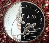 COOK ISLANDS 20 DOLLARS 1993 SILVER PROOF "OLYMPIC GAMES 1996" (free Shipping Via Registered Air Mail) - Isole Cook