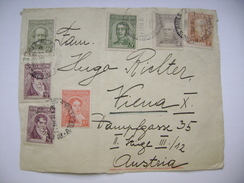 Front Side From Cover: 1937 Argentina Buenos Aires - Viena, Wien, Stamps 1/2c, 1c, 3c, 4c, 6c, 10c (25c) - Cartas & Documentos