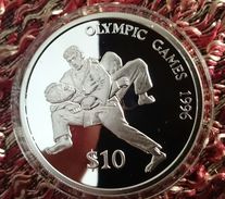 FIJI 10 DOLLARS 1993 SILVER PROOF "OLYMPIC GAMES 1996" Free Shipping Via Registered Air Mail - Figi