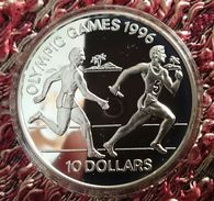 SOLOMON ISLAND 10 DOLLARS 1994 SILVER PROOF " OLYMPIC GAMES 1996" Free Shipping Via Registered Air Mail - Salomonen