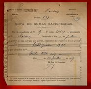 Courrier Espagne Caminos De Hierro Del Norte Hendaye 10-07-1897 - Nota De Sumas Satisfechas - Spagna