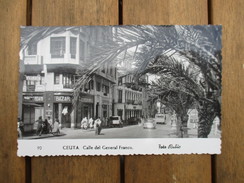 CPA PHOTO  ESPAGNE CEUTA CALLE DEL GENERAL FRANCO VOITURES ANCIENNES - Ceuta