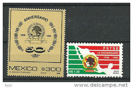 Mexique. Les Syndicats Des Travailleurs De La Fonction Publique. 2  T-p Neufs **.années 1988 & 1993 - IAO