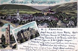 Thuringen, Sondershausen, Gruss, Litho Trois Vues - Sondershausen