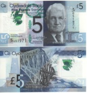 SCOTLAND   £5  Just Issued "Clydesdale Bank"  P229O   "POLIMER"   NEW DATE   13th Feb.  2016    UNC - 5 Pounds