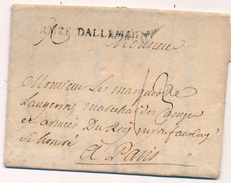 Lettre Armee D'Allemagne Pour Paris - Army Postmarks (before 1900)