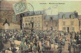 LOCMINE, Le Marché Aux Bestiaux, Carte Toilée Colorisée - Locmine