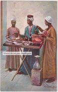 CPA AK. Signé R. CARL. Types Et Scènes D'Egypte, Restaurant Ambulant. Orientalisme, 1900. Egypt, Ambulatory Restaurant. - Personen