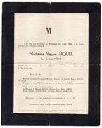 1945-Faire Part De Décès--CHARTRES--Mme Veuve HOUEL Née MELINE (généalogie) BIETTE,SIMON,GAILLOCHON,HANSEL,MALOU,MAILLET - Esquela