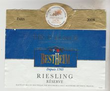 OENOPHILIE 4 ETIQUETTES VINS D'ALSACE - Riesling Bestheim 2007, Ch. Wantz 99, M.Zahn, Aussay - Riesling