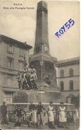 Lombardia-pavia Monumento Alla Famiglia Cairoli Veduta Primi 900 Ai Piedi Del Monumento Di Bambini Donne Militare - Pavia