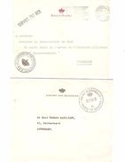 2 Lettres En Franchise Kaninet Van De Koning-Palais De Bruxelles 12/2/65 & BXL AP1126 - Franchise