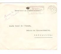 Lettre En Franchise Sevrétariat De La Reine Elisabeth Griffe Service De La Reine Elisabeth C.BXL 1955 AP1127 - Portofreiheit