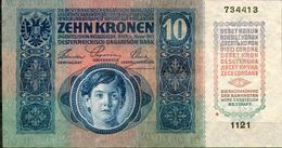 Austria,1914-1915 Issue,P.19,10 Kronen,as Scan - Austria