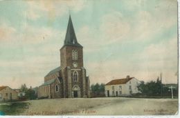 Bièvre - Place De L'église - église Et Maison - Colorisée - Circulé 1908 Timbre Décollé Proprement - Edit. L. Authier - Bievre
