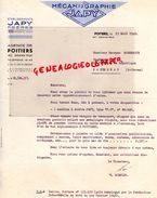 86- POITIERS- FACTURE MECANOGRAPHIE JAPY FRERES- 187 GRAND ' RUE - 1948 - Druck & Papierwaren